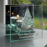 Personalised A Winter's Night Mirrored Glass Tea Light Candle Holder Extra Image 1 Preview